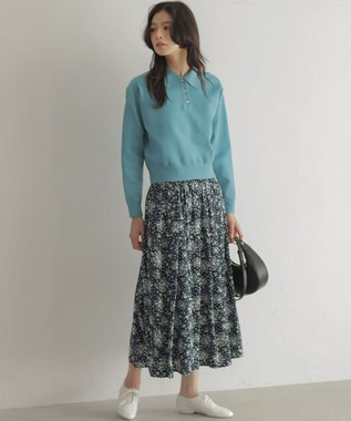 組曲 L オーガンスキッパー ニット ターコイズブルー系