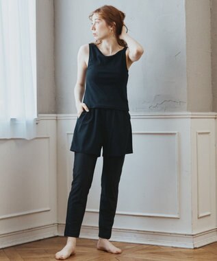 San-ai Resort（三愛水着楽園） WEB限定商品ショートラッシュパーカー付きリブタンキニ水着+レギンス付き5点セット【Beach Queen（ビーチクイーン）】 ピンクベージュ