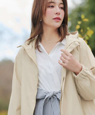 Tiaclasse L 撥水ドロストマウンテンパーカー アイボリー