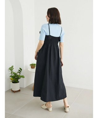 Green Parks ・ＳＵＧＡＲ　ＳＰＯＯＮ　フリルキャミワンピース Black