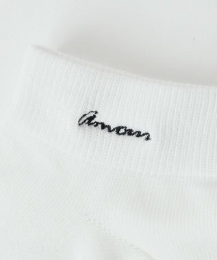 WEGO ニュアンスロゴ刺繍ショートソックス ホワイト