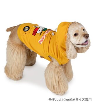 PET PARADISE スヌーピー ワッペン パーカー 中型犬 オレンジ