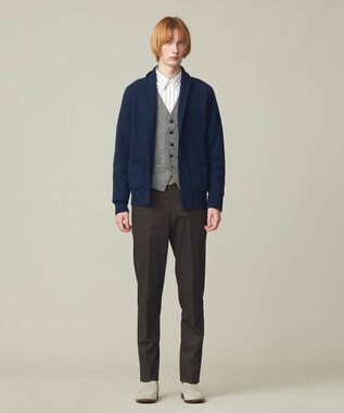 J.PRESS MEN 【WEB限定】畔編み ショールカーディガン ネイビー系