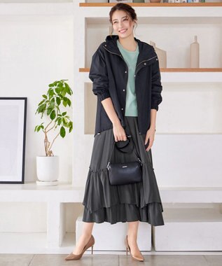 Tiaclasse L 撥水ドロストマウンテンパーカー ベージュ