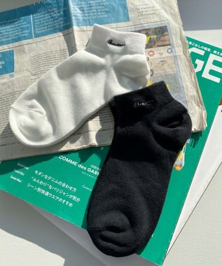 WEGO ニュアンスロゴ刺繍ショートソックス ホワイト