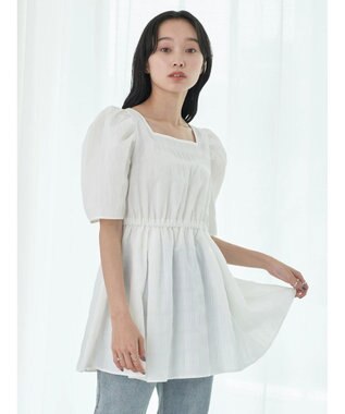 earth music&ecology スクエアネックチュニック Off White