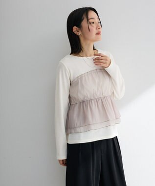 Green Parks オーガンジービスチェドッキングプルオーバー Gray