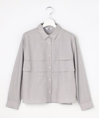 J.PRESS LADIES COTTON TEX ブラウス モカグレー系