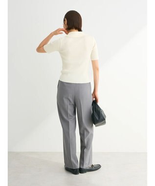 Green Parks ５分袖衿付きＺｉｐプルオーバー Ecru