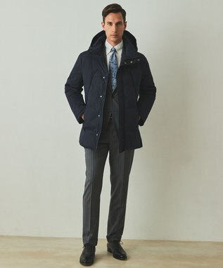 GOTAIRIKU WEB限定【仕事で着られる】ドレスダウンコート_ストレッチツイル_25年新作 ネイビー系