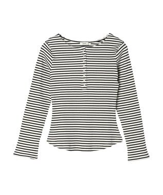 earth music&ecology パールヘンリーリブプルオーバー Border