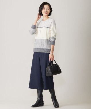 洗える】WOOL BLEND AIR カラーブロック ニット / J.PRESS LADIES