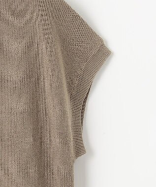 自由区 L 【カタログ掲載・洗える】ハイツイストコットンアセテート異素材コンビ ワンピース ダークサンドxサンド