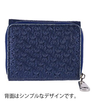 tsumori chisato CARRY キラネコフラワー 3つ折り財布 ミニ財布 ネイビー