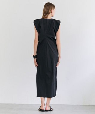 BEIGE， MALLOW / コットンタック バルーンスリーブドレス Black