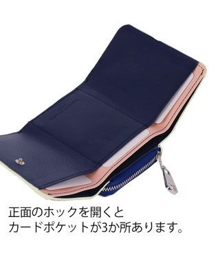 tsumori chisato CARRY キラネコフラワー 3つ折り財布 ミニ財布 ネイビー