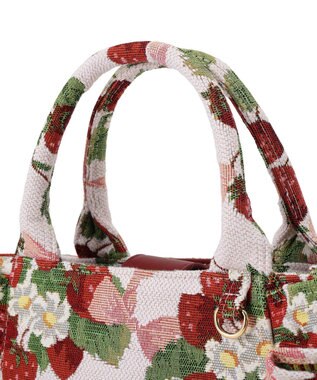 Maison de FLEUR いちごゴブランフロントフリルバッグ Red