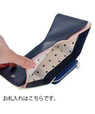 tsumori chisato CARRY キラネコフラワー 3つ折り財布 ミニ財布 ネイビー