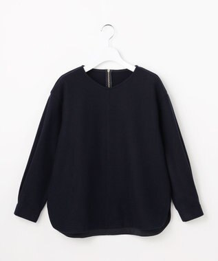 J.PRESS LADIES メルトンジャージー Vネック カットソー ネイビー系