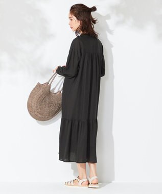 ANY 【洗える】ライトリネンクロス ワンピース ブラック