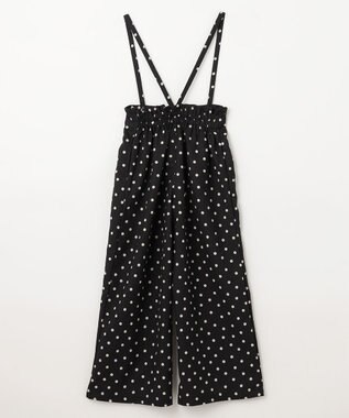 ANY KIDS 麻ライク ドット柄 ガウチョ ブラックドット