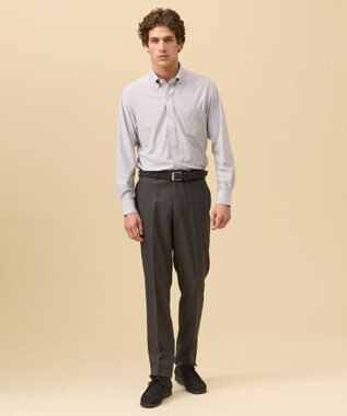 J.PRESS MEN 【洗える / 高通気性 / ストレッチ性 / 防シワ】バーズアイスラックス / ノータック グレー系