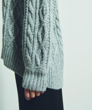 GRACE CONTINENTAL スパングルケーブルニット グレー
