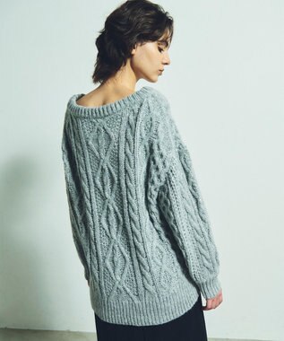 GRACE CONTINENTAL スパングルケーブルニット グレー