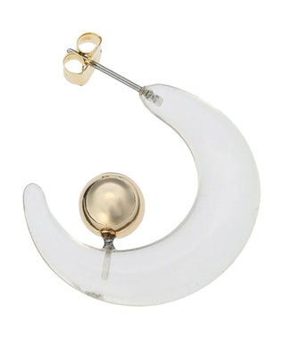 Green Parks ・ＨＡＬＦ　ＴＩＭＥ　クリアボールドＣカーブピアス Clear