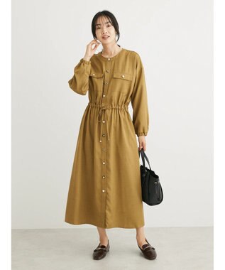 Green Parks ・ＥＬＥＮＣＡＲＥ　ＤＵＥ　イロイロ釦ドロストワンピース Yellow