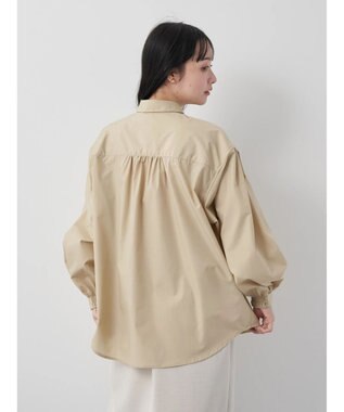 earth music&ecology 袖タックブラウス Beige