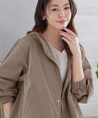 Tiaclasse L 撥水ドロストマウンテンパーカー モカ