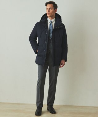 GOTAIRIKU WEB限定【仕事で着られる】ドレスダウンコート_ストレッチツイル_25年新作 ネイビー系