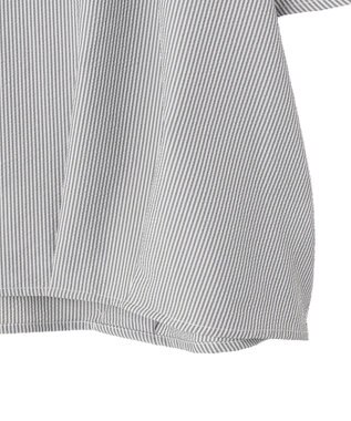 Green Parks 表面感裾タックブラウス Stripe