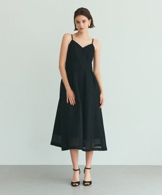 GRACE CONTINENTAL メッシュツイードキャミドレス ブラック