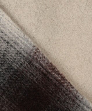 自由区 【リバーシブル】ウールリバー ノーカラーロングコート キャメル系