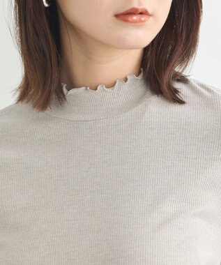 earth music&ecology ラメテレコハイネックプルオーバー Gray