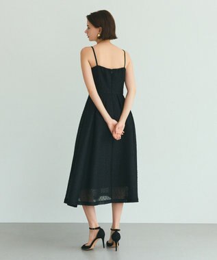 GRACE CONTINENTAL メッシュツイードキャミドレス ブラック
