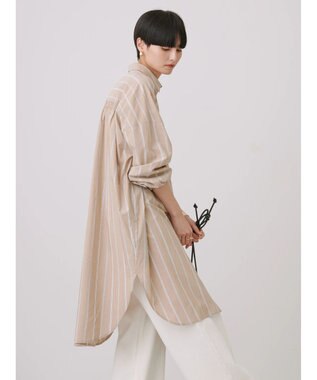 AMERICAN HOLIC バックギャザーシャツワンピース Stripe