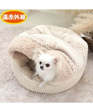 犬 ペット ベッド 遠赤外線 丸型 寝袋 50cm ボア 暖かい あったか 保温 防寒 防寒対策 もこもこ ふわふわ 介護 おしゃれ かわいい Pet Paradise ファッション通販 公式通販 オンワード クローゼット