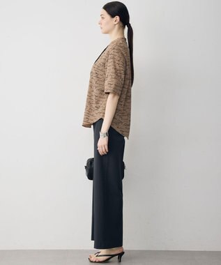 ICB 【30th ANNIVERSARY】5cityプリント バンドカラーブラウス バーントアンバー×ブラック