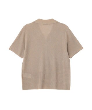 AMERICAN HOLIC 襟付きスキッパー半袖ニットポロ Beige