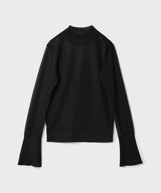 GRACE CONTINENTAL シアーハイネックニットトップ ブラック