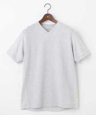 JOSEPH ABBOUD 【キングサイズ・オリジナルオーガニックコットン使用】JOE COTTONサッカー Vネック Tシャツ ライトグレー系7