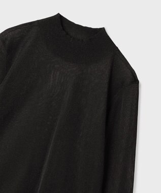GRACE CONTINENTAL シアーハイネックニットトップ ブラック