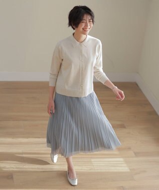 J.PRESS LADIES S 【洗える】ニットポロ カーディガン アイボリー系