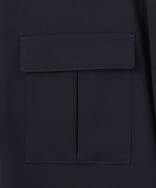 BEIGE， 【洗える】JASMINE / スタンドカラージップブラウス Navy