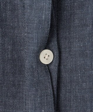 自由区 L 【セットアップ対応】ソフトリネンダンガリー シャツ ネイビー