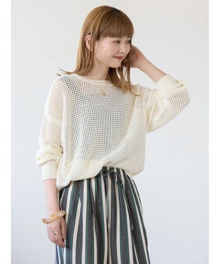 AMERICAN HOLIC ２ＷＡＹメッシュ編みニットカーディガン Off White