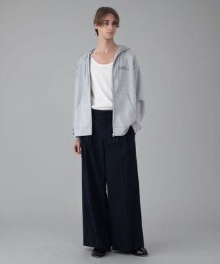 WEGO 【ユニセックス着用ITEM/MLサイズ展開】フェイクスウェードZIPパーカー ライトグレー